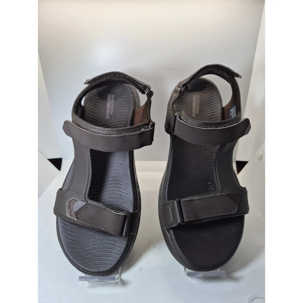 Skechers GoWalk Sandals 10 Brown Adjustable Strap Walking Hiking Comfort Shoes